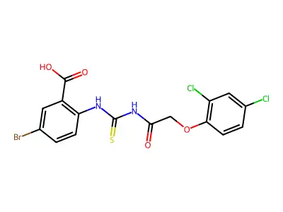 5-Bromo-2-[[[[(2,4-dichlorophenoxy)acetyl]amino]thioxomethyl]amino]-benzoic acid structure