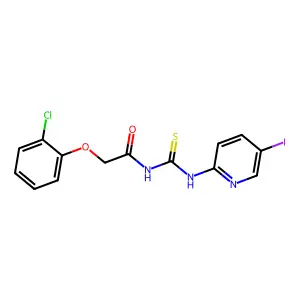 2-(2-chlorophenoxy)-N-[(5-iodopyridin-2-yl)carbamothioyl]acetamide structure