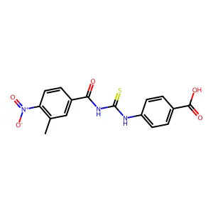 4-({[(3-Methyl-4-nitrophenyl)carbonyl]carbamothioyl}amino)benzoic acid structure