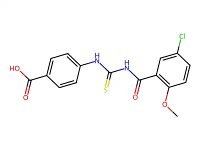 4-[(5-Chloro-2-methoxybenzoyl)carbamothioylamino]benzoic acid structure