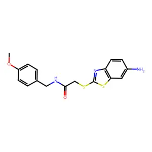 2-[(6-amino-1,3-benzothiazol-2-yl)sulfanyl]-N-(4-methoxybenzyl)acetamide structure