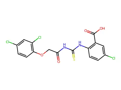 5-Chloro-2-[[2-(2,4-dichlorophenoxy)acetyl]carbamothioylamino]benzoic acid structure