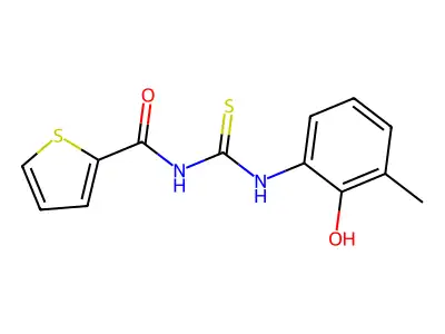 N-[(2-hydroxy-3-methylphenyl)carbamothioyl]thiophene-2-carboxamide structure