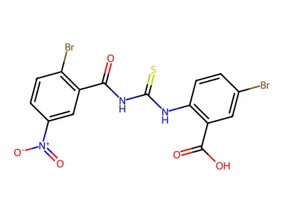 5-Bromo-2-[(2-bromo-5-nitrobenzoyl)carbamothioylamino]benzoic acid structure