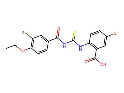 5-Bromo-2-[[[(3-bromo-4-ethoxybenzoyl)amino]thioxomethyl]amino]-benzoic acid structure