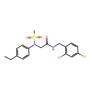 N-[(2,4-dichlorophenyl)methyl]-2-(4-ethyl-N-methylsulfonylanilino)acetamide structure