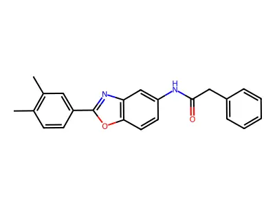 N-[2-(3,4-dimethylphenyl)-1,3-benzoxazol-5-yl]-2-phenylacetamide structure