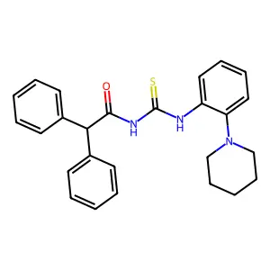 2,2-diphenyl-N-[(2-piperidin-1-ylphenyl)carbamothioyl]acetamide structure