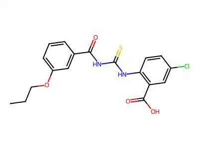3,5-Diiodo-2-[[[[(4-nitrophenoxy)acetyl]amino]thioxomethyl]amino]-benzoic acid structure