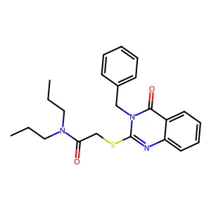 2-(3-benzyl-4-oxoquinazolin-2-yl)sulfanyl-N,N-dipropylacetamide structure