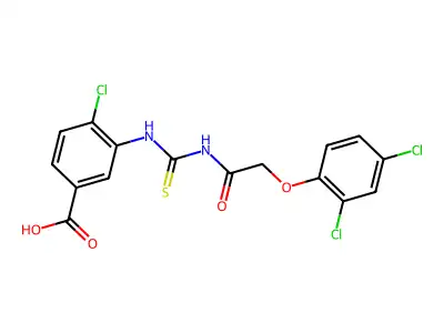 4-Chloro-3-[[2-(2,4-dichlorophenoxy)acetyl]carbamothioylamino]benzoic acid structure