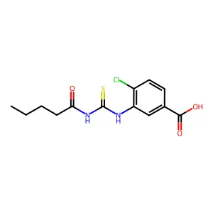 4-Chloro-3-{[(pentanoylamino)carbonothioyl]amino}benzoic acid structure