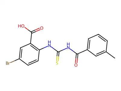 5-Bromo-2-[[[(3-methylbenzoyl)amino]thioxomethyl]amino]-benzoic acid structure