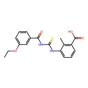 3-({[(3-Ethoxyphenyl)carbonyl]carbamothioyl}amino)-2-methylbenzoic acid structure