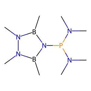 Phosphonous diamide, N,N,N',N'-tetramethyl-P-(1,2,3,5-tetramethyl-1,2,4,3,5-triazaborolidin-4-yl)- structure