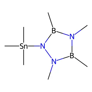 1,2,4,3,5-Triazadiborolidine, 1,3,4,5-tetramethyl-2-(trimethylstannyl)- structure