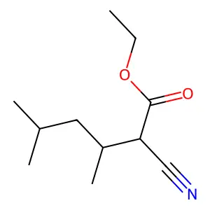 Ethyl 2-cyano-3,5-dimethylhexanoate structure