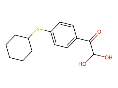 Ethanone, 1-(4-(cyclohexylthio)phenyl)-2,2-dihydroxy- structure