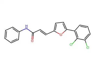 3-[5-(2,3-dichlorophenyl)furan-2-yl]-N-phenylprop-2-enamide structure