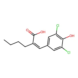 2-[(3,5-Dichloro-4-hydroxyphenyl)methylidene]hexanoic acid structure