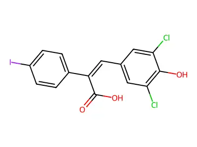3-(3,5-Dichloro-4-hydroxyphenyl)-2-(4-iodophenyl)prop-2-enoic acid structure