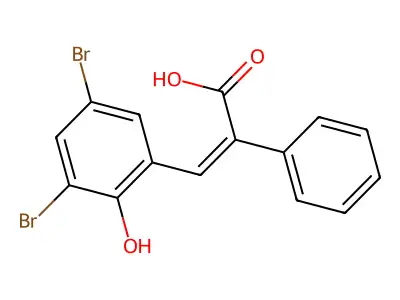 3-(3,5-Dibromo-2-hydroxyphenyl)-2-phenylprop-2-enoic acid structure