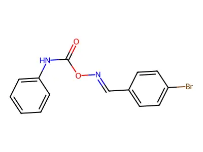 Anilino({(E)-[(4-bromophenyl)methylidene]amino}oxy)methanone structure