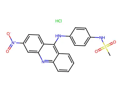 Methanesulfonanilide, 4'-(3-nitro-9-acridinylamino)- structure