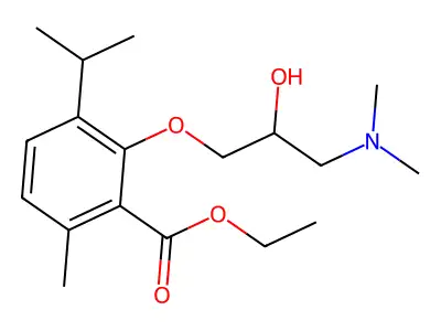 p-Cymene-2-carboxylic acid, 3-(2-hydroxy-3-(dimethylamino)propoxy)-, ethyl ester structure