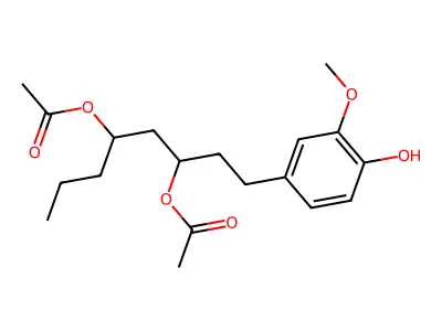 3,5-Octanediol, 1-(4-hydroxy-3-methoxyphenyl)-, 3,5-diacetate structure