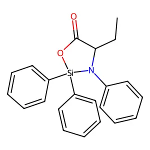 1-Oxa-3-aza-2-silacyclopentan-5-one, 4-ethyl-2,2,3-triphenyl- structure