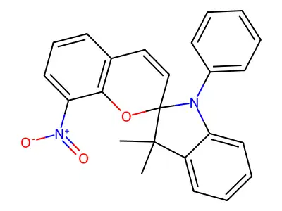 3',3'-Dimethyl-8-nitro-1'-phenylspiro[chromene-2,2'-indole] structure