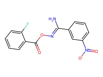 N'-[(2-fluorobenzoyl)oxy]-3-nitrobenzenecarboximidamide structure