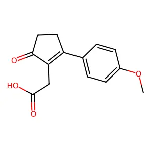 [2-(4-Methoxy-phenyl)-5-oxo-cyclopent-1-enyl]-acetic acid structure