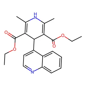 Diethyl 2,6-dimethyl-4-(quinolin-4-yl)-1,4-dihydropyridine-3,5-dicarboxylate structure