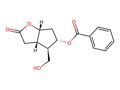 4-(hydroxymethyl)-2-oxohexahydro-2H-cyclopenta[b]furan-5-yl benzoate structure