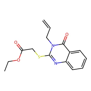 Ethyl 2-(4-oxo-3-prop-2-enyl-3-hydroquinazolin-2-ylthio)acetate structure