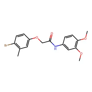 2-(4-bromo-3-methylphenoxy)-N-(3,4-dimethoxyphenyl)acetamide structure