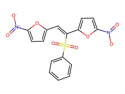 2-[2-(Benzenesulfonyl)-2-(5-nitrofuran-2-yl)ethenyl]-5-nitrofuran structure