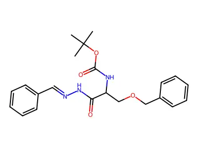 tert-butyl N-[1-(2-benzylidenehydrazinyl)-1-oxo-3-phenylmethoxypropan-2-yl]carbamate structure