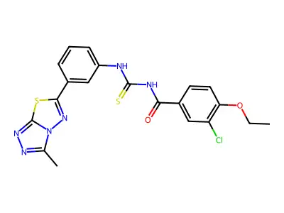 3-Chloro-4-ethoxy-N-{[3-(3-methyl[1,2,4]triazolo[3,4-b][1,3,4]thiadiazol-6-yl)phenyl]carbamothioyl}benzamide structure