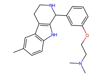 N,N-dimethyl-2-[3-(6-methyl-2,3,4,9-tetrahydro-1H-beta-carbolin-1-yl)phenoxy]ethanamine structure