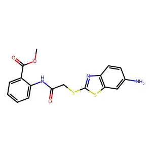 Methyl 2-[[2-[(6-amino-1,3-benzothiazol-2-yl)sulfanyl]acetyl]amino]benzoate structure