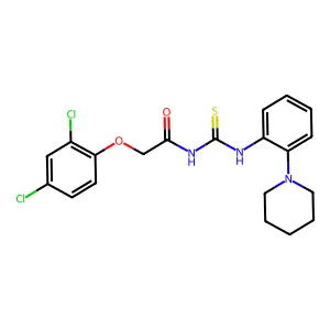 2-(2,4-dichlorophenoxy)-N-[(2-piperidin-1-ylphenyl)carbamothioyl]acetamide structure
