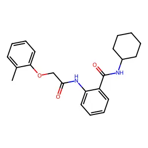 N-cyclohexyl-2-{[(2-methylphenoxy)acetyl]amino}benzamide structure