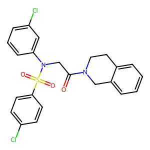 4-chloro-N-(3-chlorophenyl)-N-[2-(3,4-dihydro-1H-isoquinolin-2-yl)-2-oxoethyl]benzenesulfonamide structure