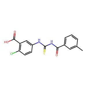 2-Chloro-5-({[(3-methylbenzoyl)amino]carbonothioyl}amino)benzoic acid structure