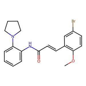 (E)-3-(5-bromo-2-methoxyphenyl)-N-(2-pyrrolidin-1-ylphenyl)prop-2-enamide structure