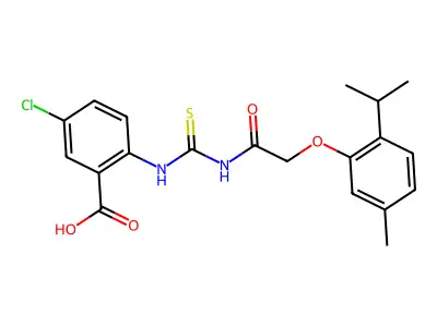5-chloro-2-[[2-(5-methyl-2-propan-2-yl-phenoxy)acetyl]thiocarbamoylamino]benzoic Acid structure