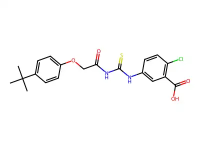 2-chloro-5-[[2-(4-tert-butylphenoxy)acetyl]thiocarbamoylamino]benzoic Acid structure